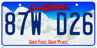 SD license plate 87WD26