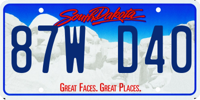 SD license plate 87WD40