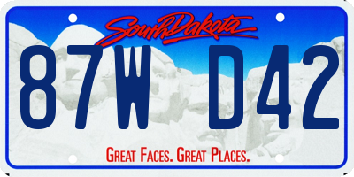 SD license plate 87WD42