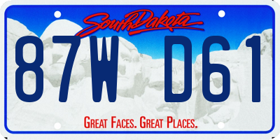 SD license plate 87WD61