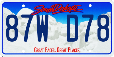 SD license plate 87WD78