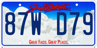 SD license plate 87WD79