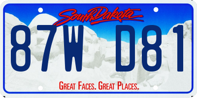 SD license plate 87WD81