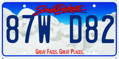 SD license plate 87WD82