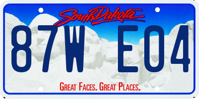 SD license plate 87WE04