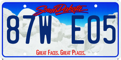 SD license plate 87WE05