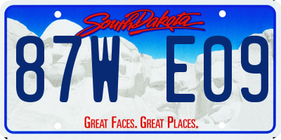SD license plate 87WE09