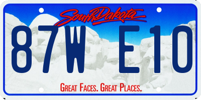 SD license plate 87WE10
