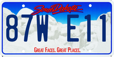 SD license plate 87WE11