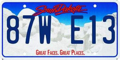 SD license plate 87WE13