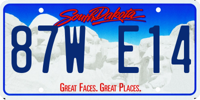 SD license plate 87WE14