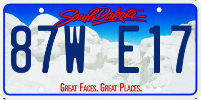 SD license plate 87WE17