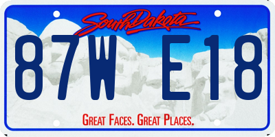 SD license plate 87WE18