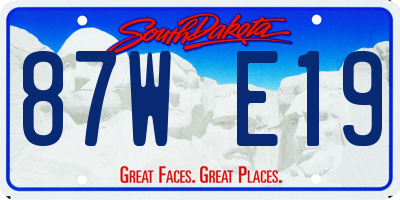 SD license plate 87WE19