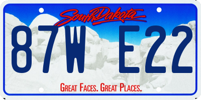 SD license plate 87WE22