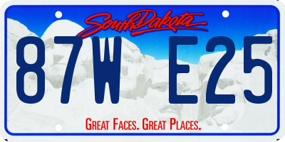 SD license plate 87WE25
