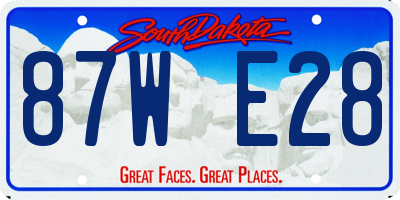 SD license plate 87WE28
