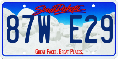 SD license plate 87WE29