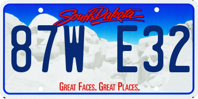 SD license plate 87WE32