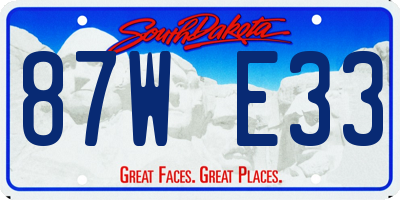 SD license plate 87WE33