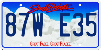 SD license plate 87WE35