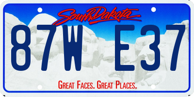SD license plate 87WE37