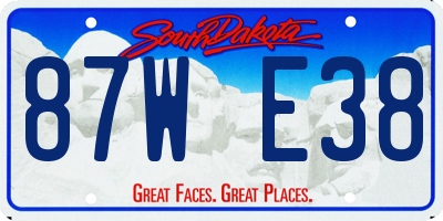 SD license plate 87WE38