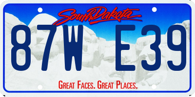 SD license plate 87WE39