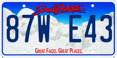 SD license plate 87WE43