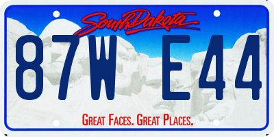 SD license plate 87WE44
