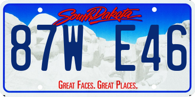 SD license plate 87WE46