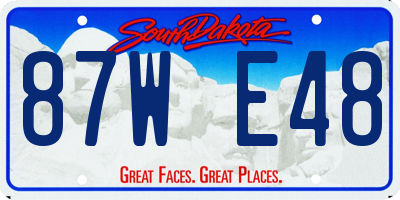 SD license plate 87WE48