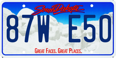SD license plate 87WE50