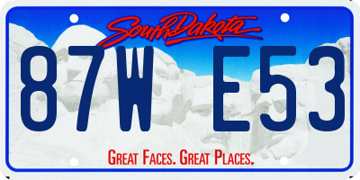 SD license plate 87WE53