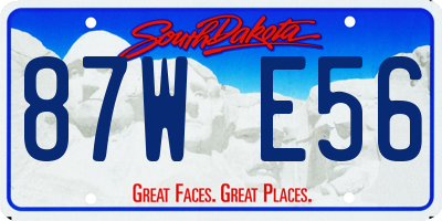 SD license plate 87WE56