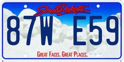 SD license plate 87WE59