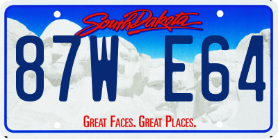 SD license plate 87WE64