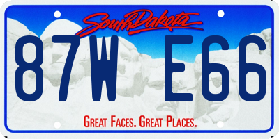 SD license plate 87WE66