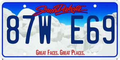 SD license plate 87WE69