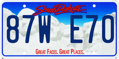SD license plate 87WE70