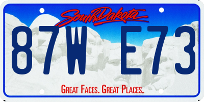 SD license plate 87WE73