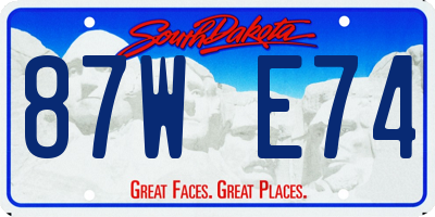 SD license plate 87WE74