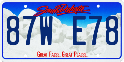 SD license plate 87WE78