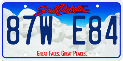 SD license plate 87WE84