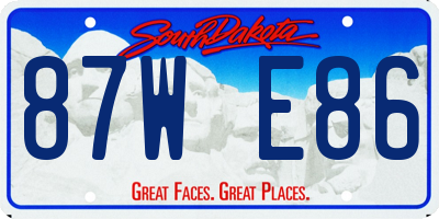 SD license plate 87WE86