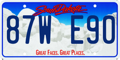 SD license plate 87WE90