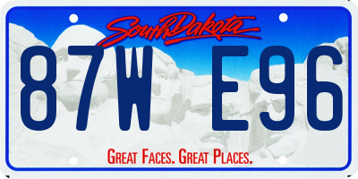 SD license plate 87WE96