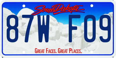 SD license plate 87WF09