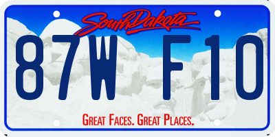 SD license plate 87WF10