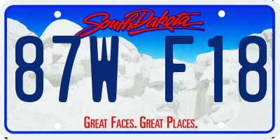 SD license plate 87WF18